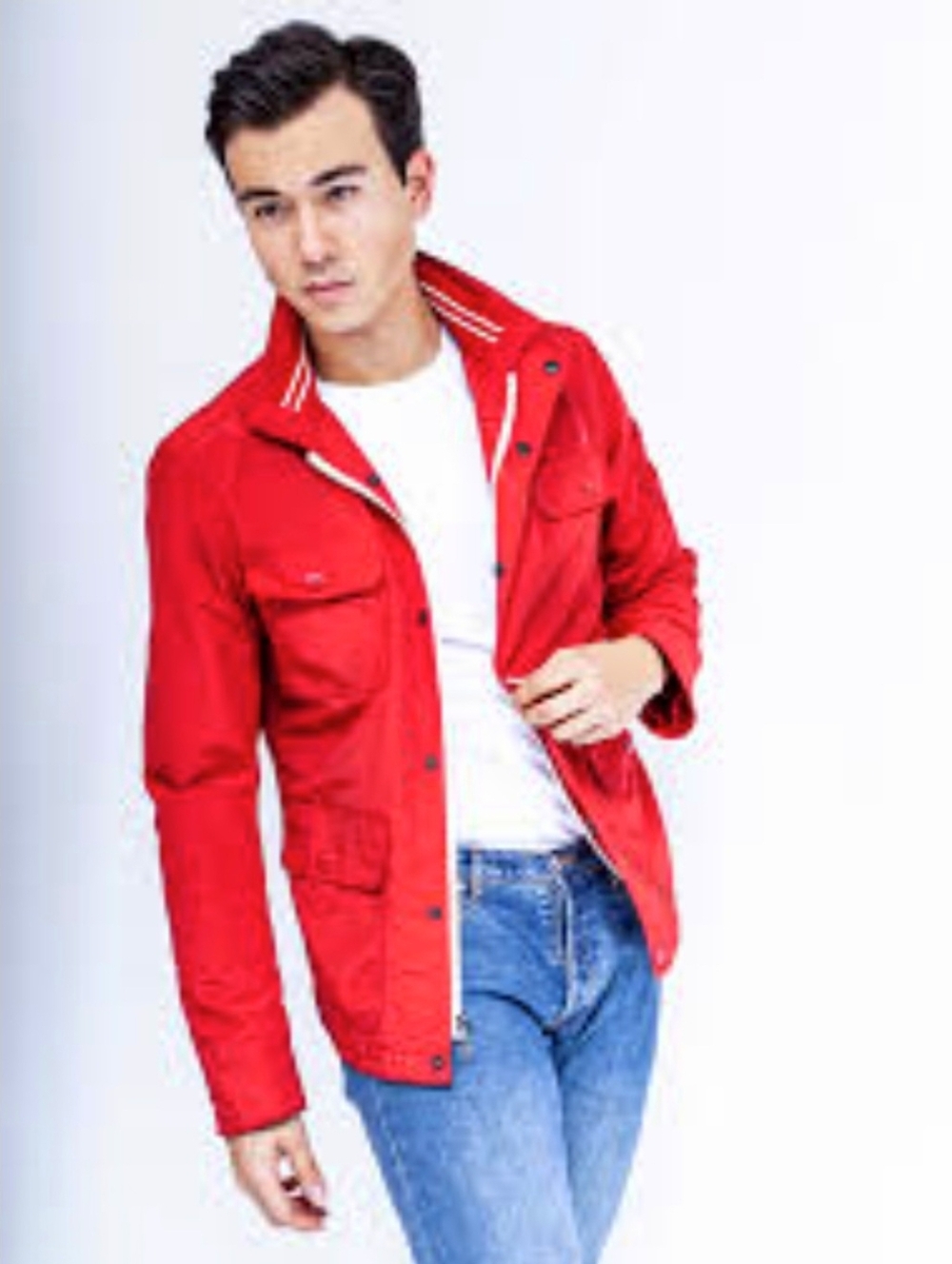 Banana Republic Men's Red Utility Jacket - Classic Field Style